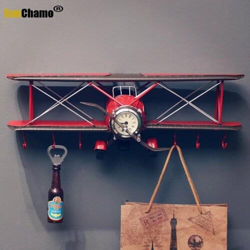 American Retro Model Plane Hanging Pendant Bar Decoration Shop Children Room Wall Decoration Wall Hook
