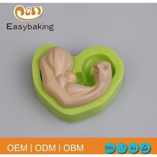 Food Safe Strong Arm Muscles Shape 3D Silicone Fondant Cake Lace Mold Tools Bakeware