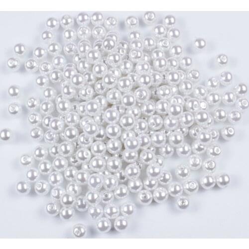 100/200/300Pcs 8mm Acrylic Beads Imitation Pearls Round Shape Loose Spacer Beads for Jewelry Making Diy Crafts Accessories