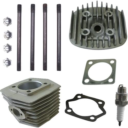 Cylinder&Cylinder Head&4xBolts&Spark Plug For 80cc Motorized Bike