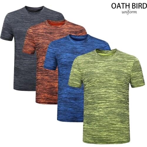 Round Neck Polyester Spandex Blank T-shirts Running Sport Fitness Tshirt Logo Printing Design