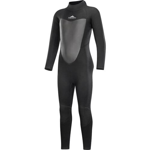 Juniors Kids 2mm Neoprene Wetsuit Long Sleeve Back Zip Solid Full Body Wetsuit for Children Big/Little Kids Youth Age 1-14Y