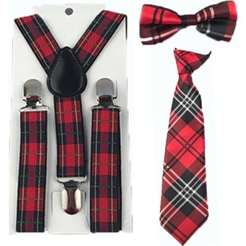 Hot Girls Boys Suspender Bowties Adjustable Y-Back Braces Necktie Set Wedding 1-8 Years HHtr0004a05