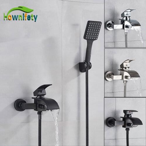 Chrome/brushed nickel/ORB Shower Set ABS Hand shower concealed bathroom hot and cold shower mixer system