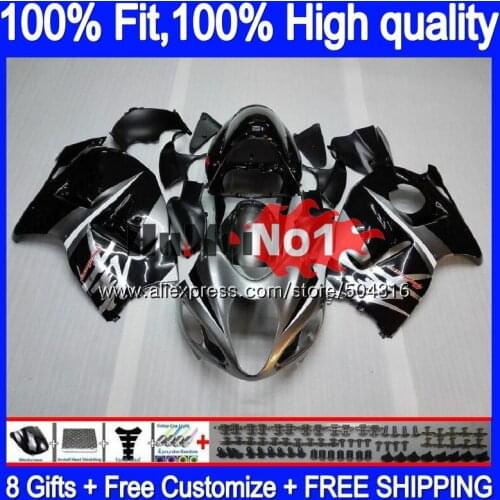 Injection For SUZUKI Hayabusa GSXR 1300 2008 2009 10 11 12 29MC.153 Black silver GSXR-1300 GSXR1300 08 09 2010 2011 2012 Fairing