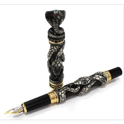 JINHAO OLD GREY SNAKE YEAR COMMEMORATE MEDIUM 18KGP NIB FOUNTAIN PEN JINHAO BOX FOR CHOOSE FREE SHIPPING