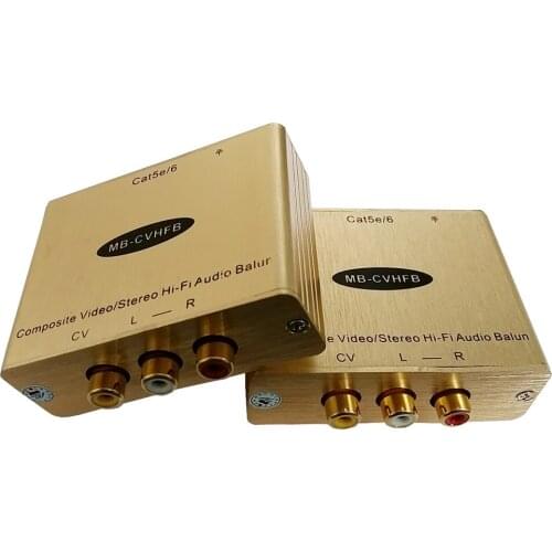 Composite Video and Stereo Audio to RJ45 Extender over cat5e/6 With 2KV Surge Protection