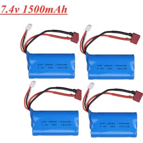 7.4V 1500mAh Lipo Battery For Wltoys 12423 12428 12401 12402 12402A Crawler Car Battery 18650 7.4 V Lithium battery 1-5pcs