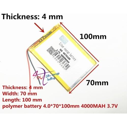 Best battery brand 4068100 3.7V 4000mah 4070100 Lithium polymer Battery with Protection Board For PDA Tablet PCs Digital Product