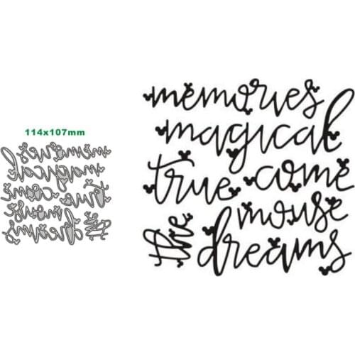 Metal Cutting Dies MAGICAL Words Stencil Scrapbooking DIY Album Stamp Paper Card Embossing Decor Craft