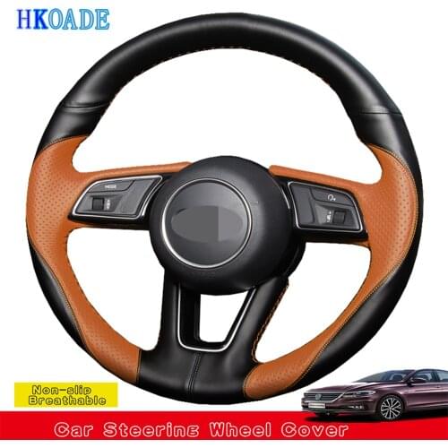 DIY Hand-stitched Soft Genuine Leather Car Steering Wheel Covers For Audi A3 2017-2019 A5 2018-2019 A4 2017-2019 S5 2018-2019