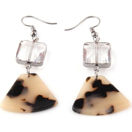 MOODPC Fashion Crystal Link Acrylic leopard Earring