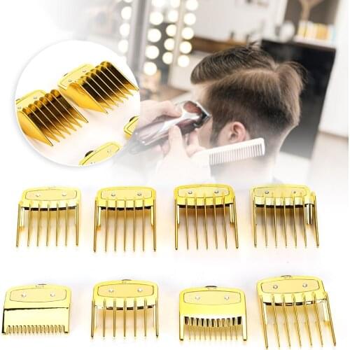 8 Pcs Professional Comb Guide Set Universal Size Hair Clipper Spare Part ABS Comb Haircut Tool Set Hairstyling Trimmer Accessory