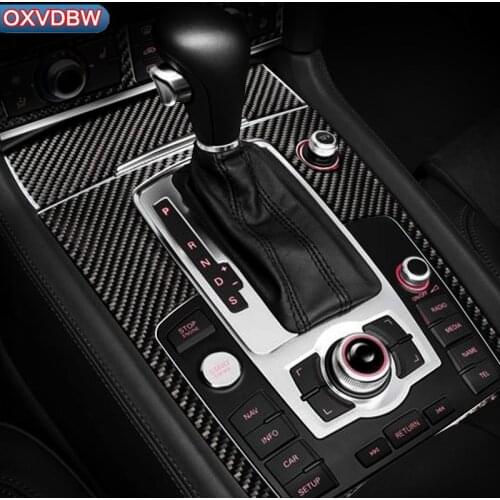 For Audi Q7 Interior Modification Carbon Fiber Stickers Car Gear Shift Panel Protective stickers Trim Decoration accessories