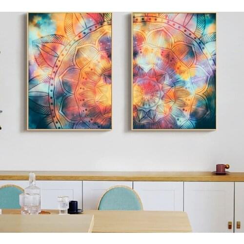 Nordic Color Mandala Painting Pattern Canvas Painting Poster Wall Art Print Printing Modern Living Room Home Decoration