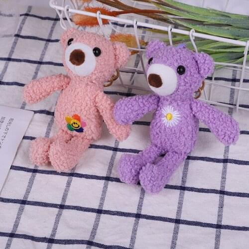 New Cute Exquisite creative Lovely bear very soft Plush yellow keychain baby Soothing doll christmase interesting wedding gift