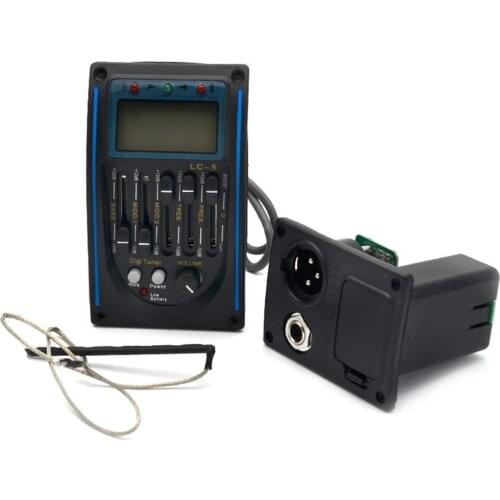 Pickup LC-5 Acoustic Guitar Piezo Pickup 5 Bands Backlight Preamp EQ Equalizer Tuner Stringed Instrument Guitar Accessories