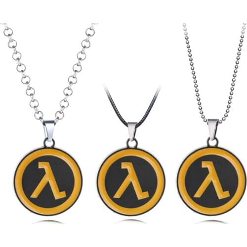Half-Life Alyx Necklace Round Logo Pendant Chain Necklace Metal Choker Necklaces Game Jewelry for Men Women Gifts