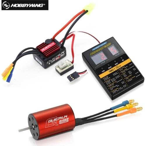 Hobbywing QuicRun WP-16BL30 Brushless Speed Controller 30A ESC+2435 4500kv Motor+LED Programmer For 1/16 & 1/18 RC Car