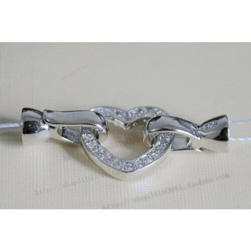 925 silver quality necklace buttons heart bowl diamond zircon connect buckle connector diy