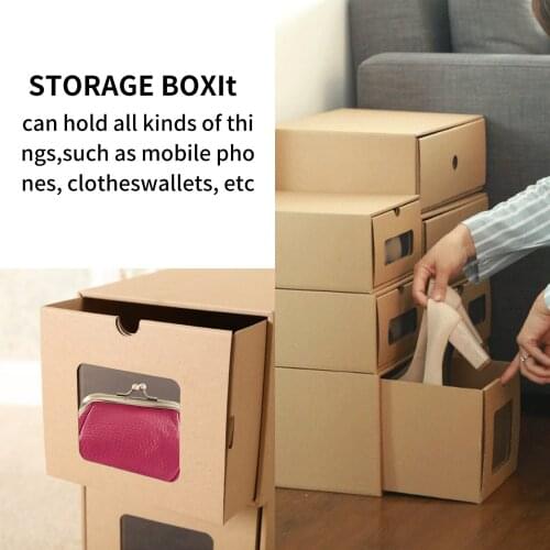 Foldable Shose Storage Box Stackable Organizer Carton Moving Boxes Packing Carton Shose Storage Drawer Shoe Case Save space