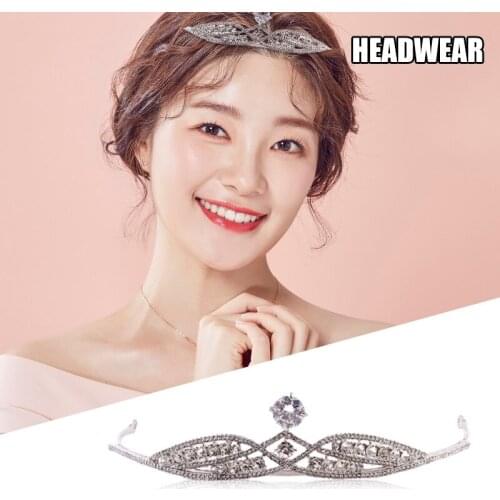 Bridal Crown Headdress Crystal Korean Style Hair Hoop Photo Shooting Prop Wedding Event Accessories BH