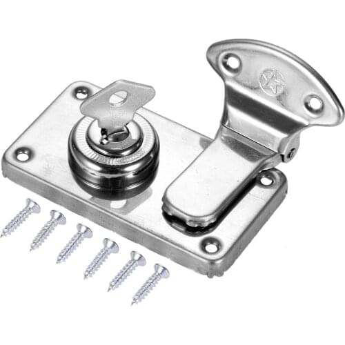 Vintage Lock+Key Silver Buckles Alloy Toggle Hasp w/screws Latch Catch Clasp 73*41mm Wood Jewelry Box Chest Furniture Hardware