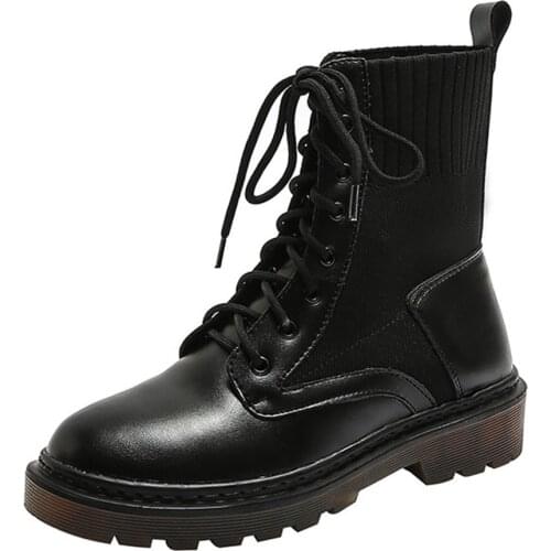 Women Boots New Fashionable Knitted Breathable Boots Bullets 2021 Autumn Winter Comfortable Womens Shoes