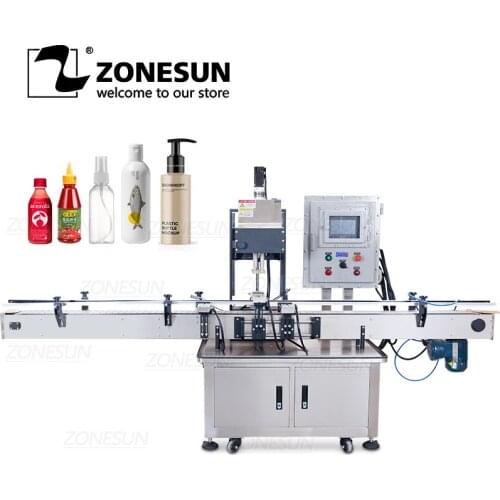 ZONESUN VTCM1 Automatic Desktop Liquid Soap Shampoo Plastic Glass Bottle Duckbill Screw Cover Capping Commercial Packing Machine