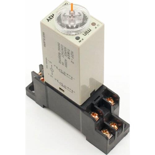 1pcs H3Y-2 AC 220V Delay Timer Time Relay 0 - 30 Minute/Seconds with Base Free Shipping
