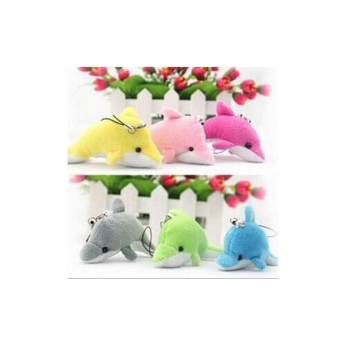100pcs kawaii charm plush dolphin anime lanyard pendant strap for mobile phone wedding decoration gift keychain Free Shipping