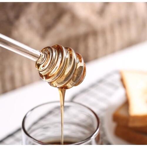 15cm Clear Glass Stirrers Honey Dipper Honey Spoon Stick for Honey Jar Collect And Dispense Tools SN695