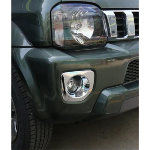 2pcs/set Chrome ABS Car Front Fog Light Lamp Cover Trim Frame Car-styling Sequins For Suzuki Jimny 2012-2015 Car-covers