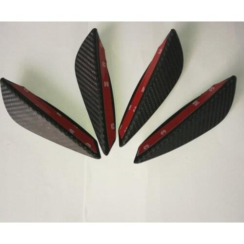 4pcs/set ABS Carbon Fiber Style Car Front Bumper Fins Lip Canards Splitter Trim Kit