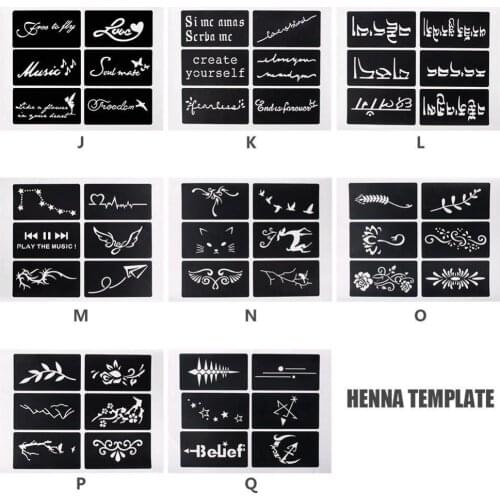 48/12Maps Small Airbrush Tattoo Stencils For Women Kids Drawing Template Henna Tattoo Stencil For Paiting Glitter Tattoos