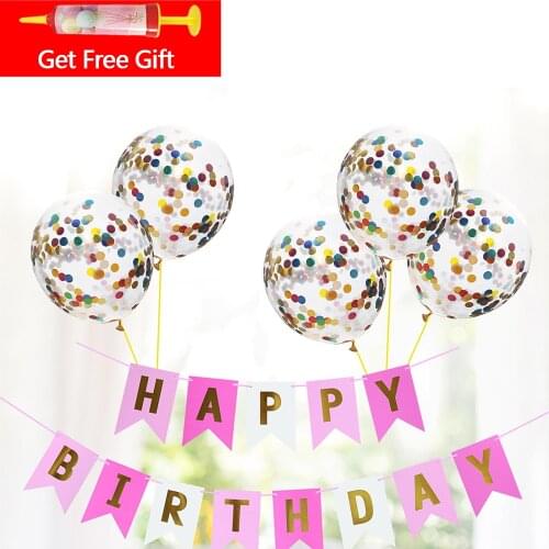 50pcs Colored Transparent Confetti Latex Balloons Baby Shower Kids Birthday Party Valentines Day Wedding Decoration Supplies