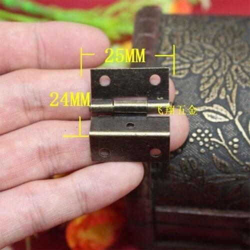 50Pcs Mini The three open hinge antique hinge Bronze hinge Arts and crafts hinge25X24mm copper gold small hinge