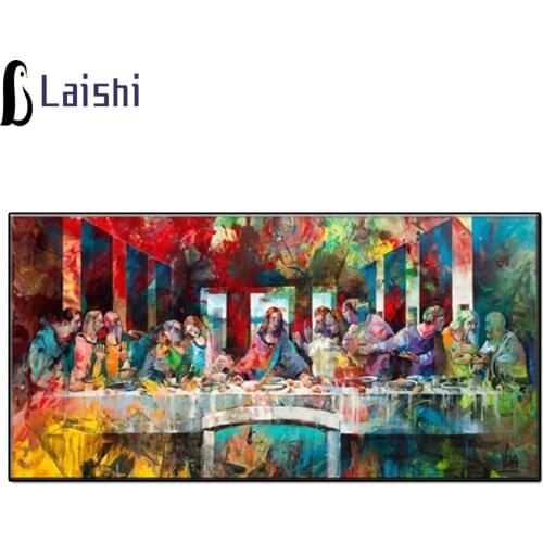 5D square round stones Abstract doodle, the last supper diamond embroidery crystal diamond painting pattern hobby needlework