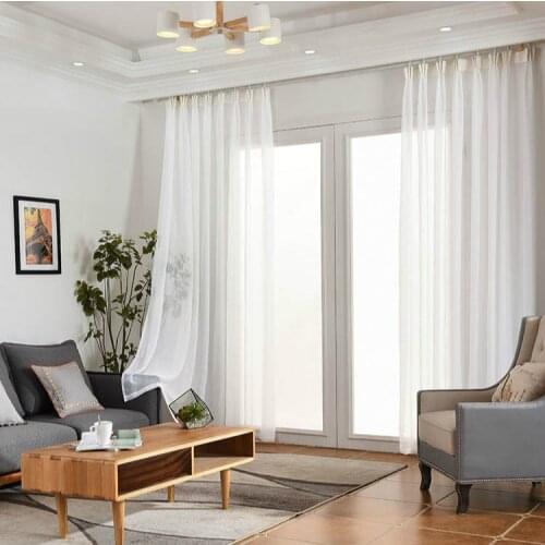 White Tulle Curtains for Living Room Kitchen Bedroom Simple Home Decoration Accessories Window Treatment White Sheer Voile