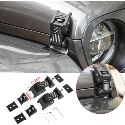Locking Hood Catch Latch Buckle Lock Kit For Jeep Wrangler JL JT Gladiator 2018