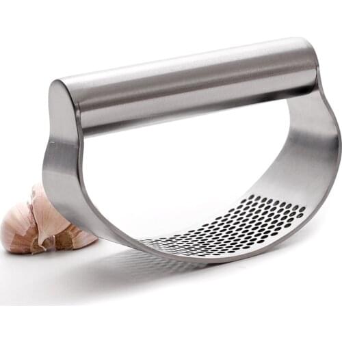 100% Stainless Steel Garlic Press Rocker, Garlic Rocker Crusher Garlic Chopper Mincer Press, Kitchen Garlic Masher