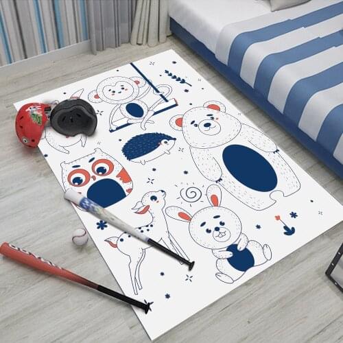 Simple Style Childrens Baby Rugs Flannel Carpet Animal Bear Pattern Soft Floor Play Childrens Children Safe Crawling Carpet