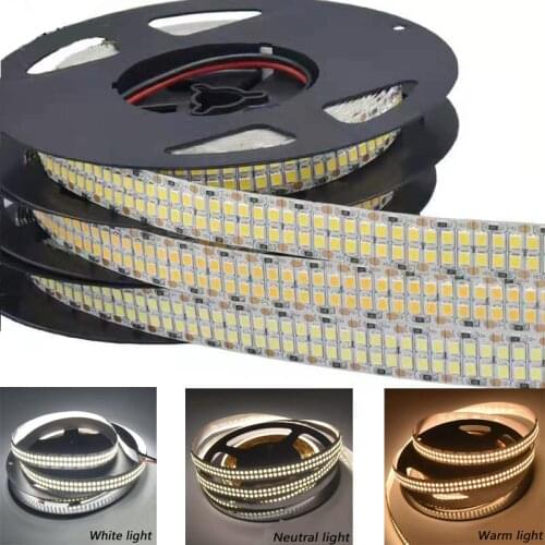 480LEDs/m Led Strip Light 2835 SMD 24V 12V 5M 2400LED Double Row Flexible Led stripe Tape With White Neutral Warm Light