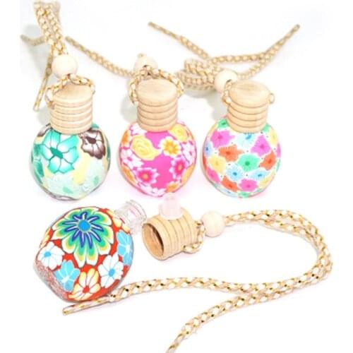 Polymer Clay Perfume Bottle Essential Oil Aromatherapy Refillable Bottles 10ml Colorful Handmade Cork Lid Aroma Vials 25pcs/lot