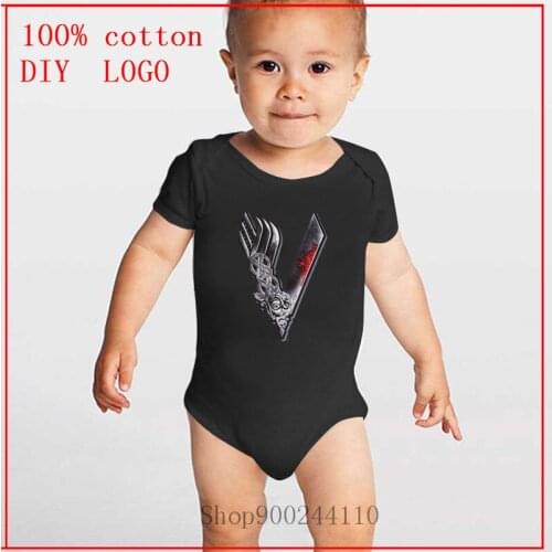 Cottons Summer 2020 Ragnar Lothbrok Vikings White Onesie Print Newborn Bodysuits Baby Summer Auntie Baby Clothes cute clothes