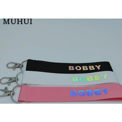Kpop Star Album B.I BOBBY Nylon KeyChain Discoloration Laser Name Key Chain Car Women Bag Jewelry 19087