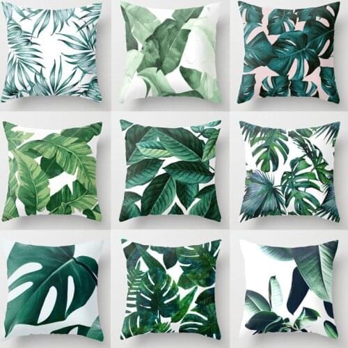 Faroot Fashion Hot Tropical Plant Rainforest Pillow Case Green Leaves Throw Cushion Home Decor
