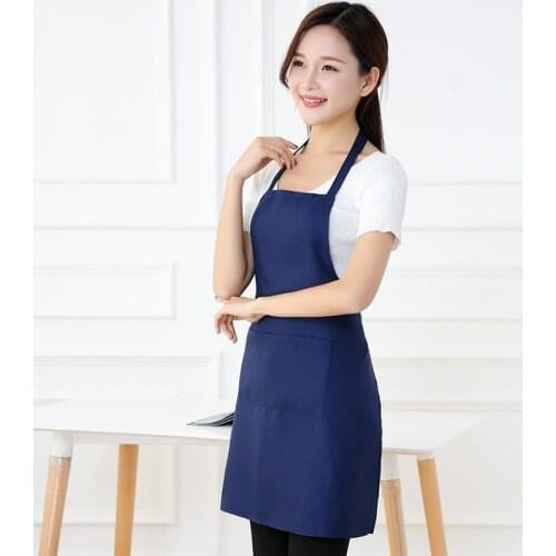 Fashion Corlor Work Apron For Men Women Canvas Black Apron Bib Adjustable Cooking Kitchen Aprons Utensils Kitchen Accessories