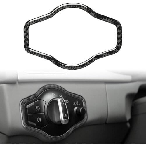 Car Sticker Headlight Switch Cover Carbon Fiber ABS Trim For Audi A4 B8 A5 Q5 2009 2010 2011 2012 2013 2014 2015 2016 LHD