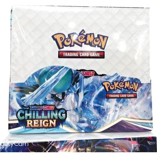 The New 324Pcs Pokemon Cards Booster Boxes Chilling Reig Evolution Sword Shield Hidden Fate Game Collection Trading Card Toys
